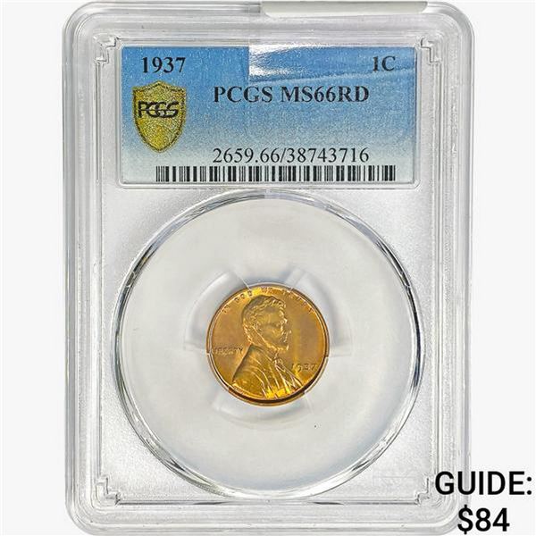 1937 Wheat Cent PCGS MS66 RD