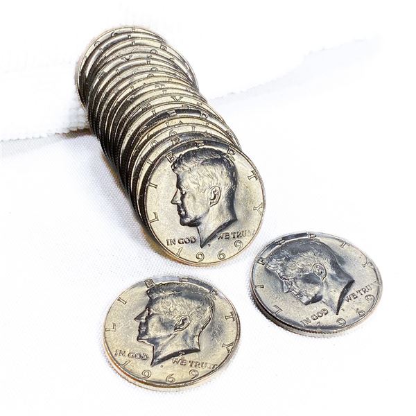 1969-D Kennedy SILV Half Dollar Roll  GEM UNC (20