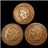 Image 1 : [3] Indian Head Cents [1874, 1875, 1876] NICELY CI
