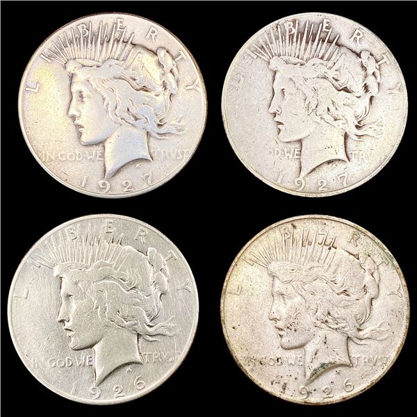 [4] Peace Silver Dollars [1926-S, 1926-D, 1926, 19