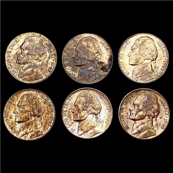 [6] WW2 Jefferson Nickels [[5] 1943, 1944] UNCIRCU