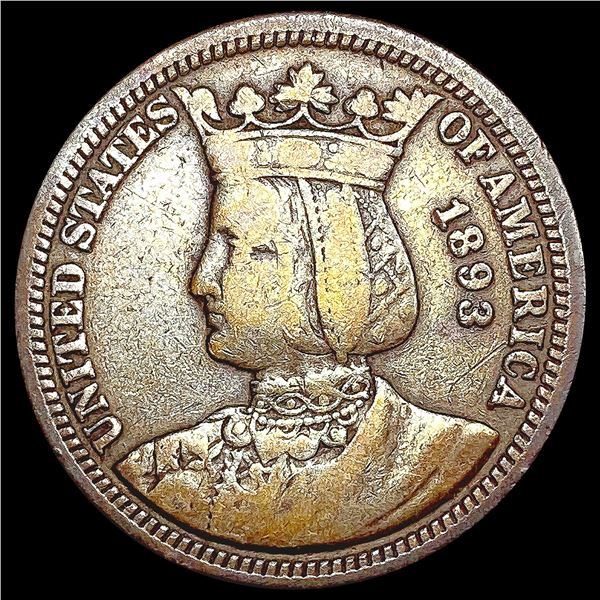 1893 Isabella Silver Quarter LIGHTLY CIRCULATED