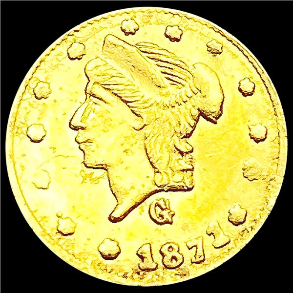 1871 Round California Gold Quarter UNCIRCULATED