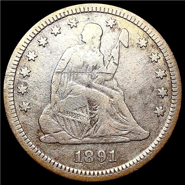 1891 Seated Liberty Quarter NICELY CIRCULATED