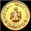 Image 2 : 1865-B Mexico 1/50oz Gold Maximiliano CLOSELY UNCI