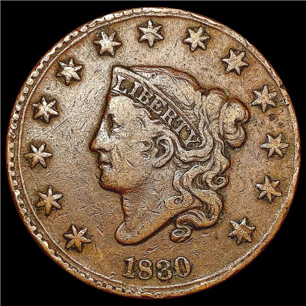 1830 Coronet Head Large Cent LIGHTLY CIRCULATED