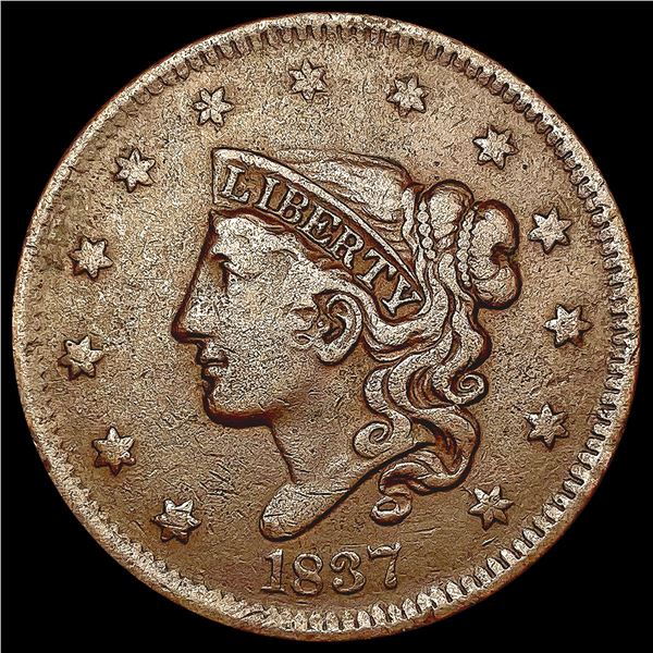 1837 Braided Hair Large Cent NICELY CIRCULATED