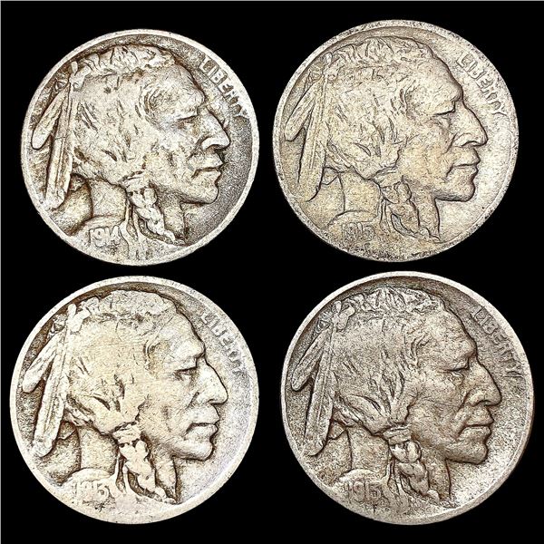 [4] Buffalo Nickels [1913-D, 1913-S, 1914, 1915] L