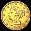 Image 1 : 1907 $2.50 Gold Quarter Eagle CLOSELY UNCIRCULATED
