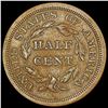 Image 2 : 1857 Braided Hair Half Cent CLOSELY UNCIRCULATED