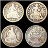 Image 1 : [4] Seated Lib Dimes [1845, 1847, 1860, 1874] LIGH