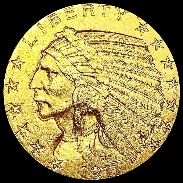 1911 $5 Gold Half Eagle CLOSELY UNCIRCULATED
