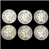 Image 1 : [6] US 3 Cent Nickels [1868, [4] 1869, 1870] HIGH