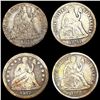 Image 1 : [4] Seated Lib Dimes [1842, 1861,1875, 1891-S] NIC