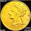 Image 1 : 1851-O $5 Gold Half Eagle UNCIRCULATED