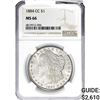 Image 1 : 1884-CC Morgan Silver Dollar NGC MS66