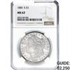 Image 1 : 1881-S Morgan Silver Dollar NGC MS67