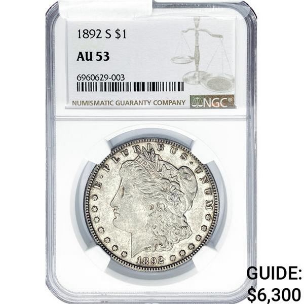 1892-S Morgan Silver Dollar NGC AU53