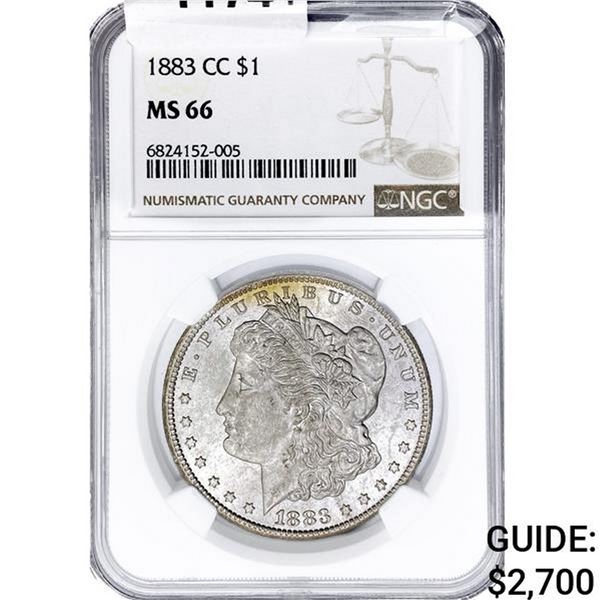 1883-CC Morgan Silver Dollar NGC MS66