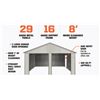 Image 14 : TMG Industrial 21'x19' Double Garage Metal Shed-Unused