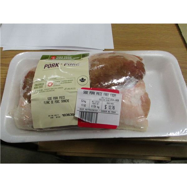 SHELF PULLS (AS IS):  SIDE PORK PICE (APPROX. $12.76)