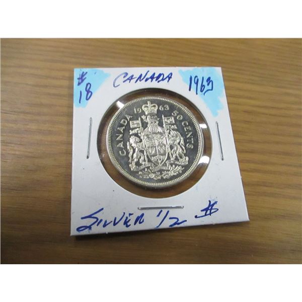 1963 CANADA SILVER HALF DOLLAR