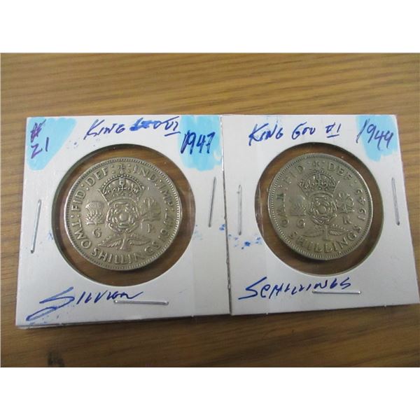 1947 - 1949 KING GEORGE VI SILVER FIVE SCHILLING