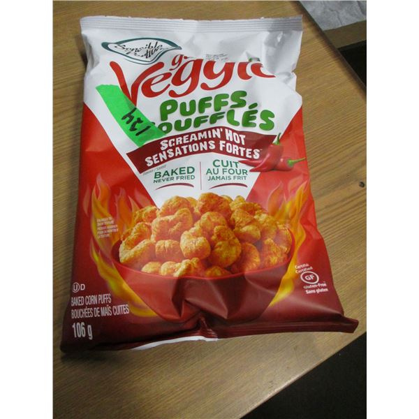 SHELF PULLS (AS IS):  SCREAMIN' HOT VEGGIE PUFFS (106G)
