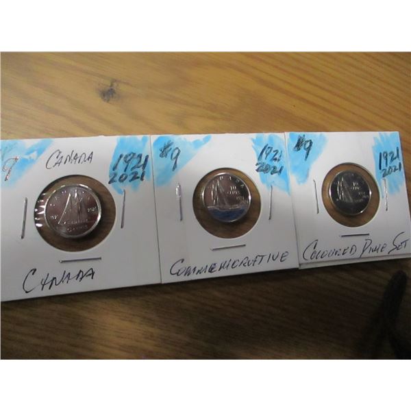 1921 - 2021 PROOF COMMEMORATIVE COLORED DIME