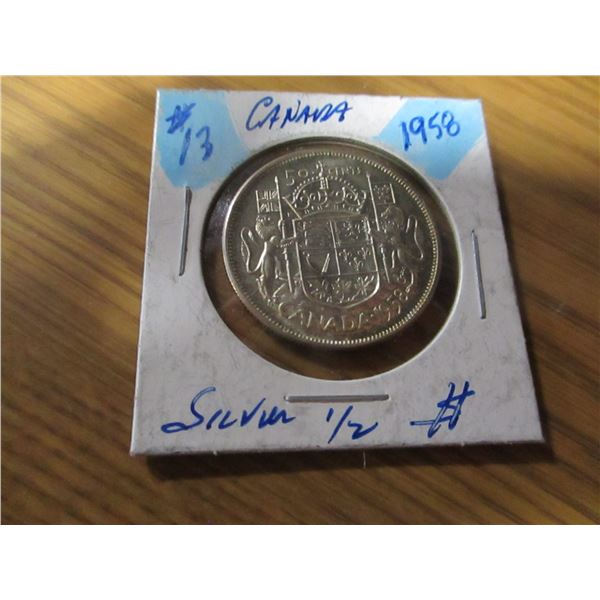 1958 CANADA SILVER HALF DOLLAR