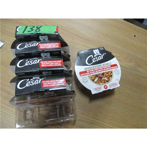 SHELF PULLS (AS IS):  5 CESAR BEEF PLUS BOWLS