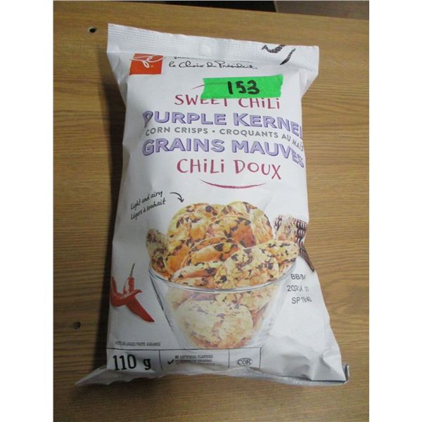 SHELF PULLS (AS IS):  SWEET CHILI PURPLE KERNAL CHIPS (110G)