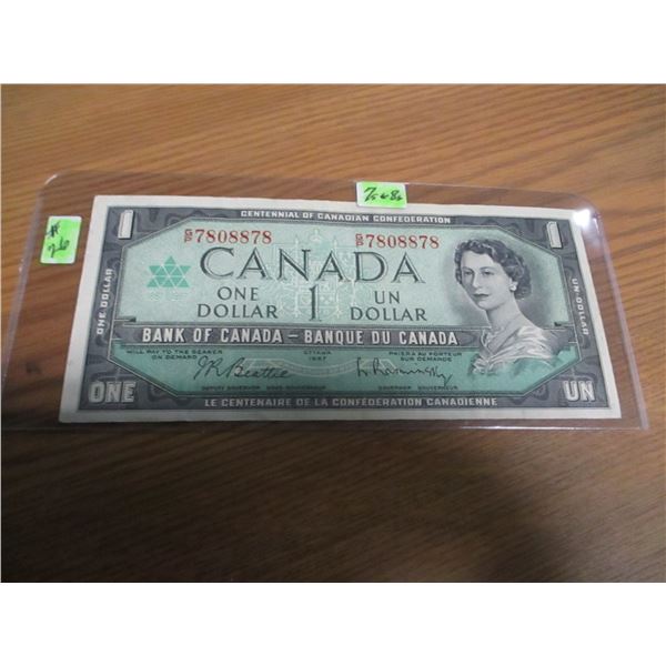 1967 CENTENNIAL POKER HAND SERIAL NUMBER $1 BILL