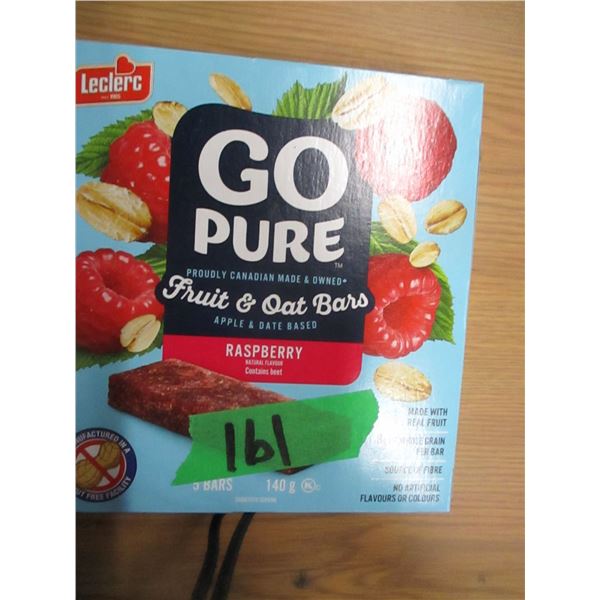 SHELF PULLS (AS IS):  RASPBERRY BARS (5) - BOX