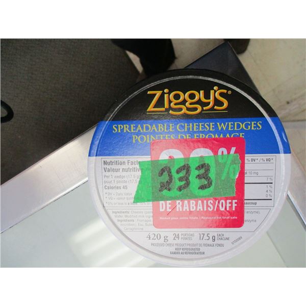 SHELF PULLS (AS IS):  ZIGGY'S CHEESE WEDGES