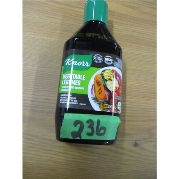 SHELF PULLS (AS IS):  KNORR CONCETRATED VEGETABLE BOULLION (250ML) - BOTTLE