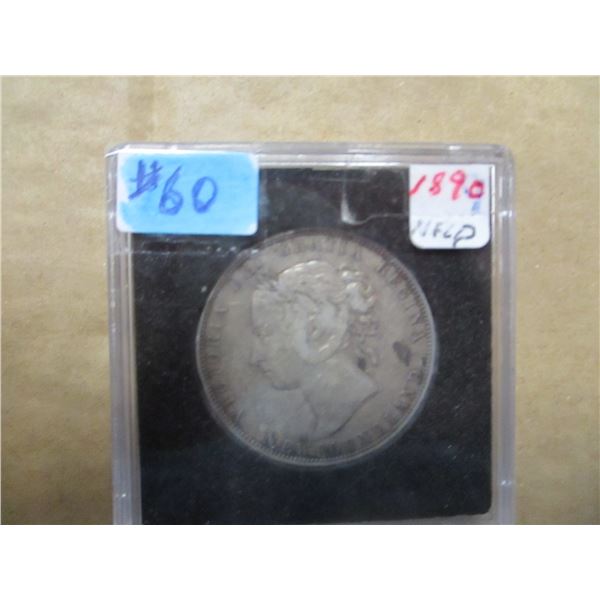 1899 VICTORIAN NEWFOUNDLAND SILVER HALF DOLLAR (CAT. VALUE $350.00)
