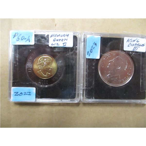 2022 MEMORY OF QUEEN ELIZABETH II/2023 KING CHARLES III MINT COIN SET