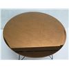 Image 2 : Round Side Table w/ Glass Top, Metal Hairpin Legs 31" Dia, 18"H