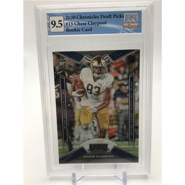 2020 CHRONICLES DRAFT PICKS NO.15 HASE CLAYPOOL ROOKIE CARD GCG GRADED 9.5