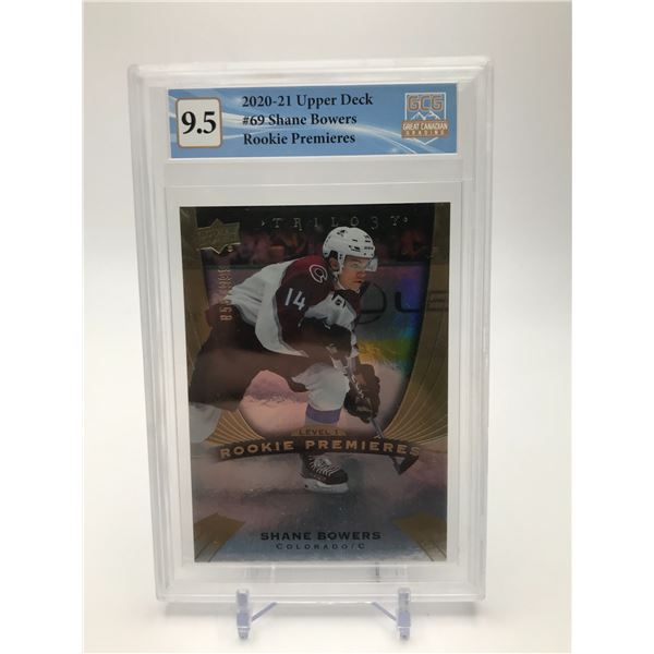 2020-21 UPPER DECK NO.69 SHANE BOWERS ROOKIE PREMIERS GCG GRADED 9.5