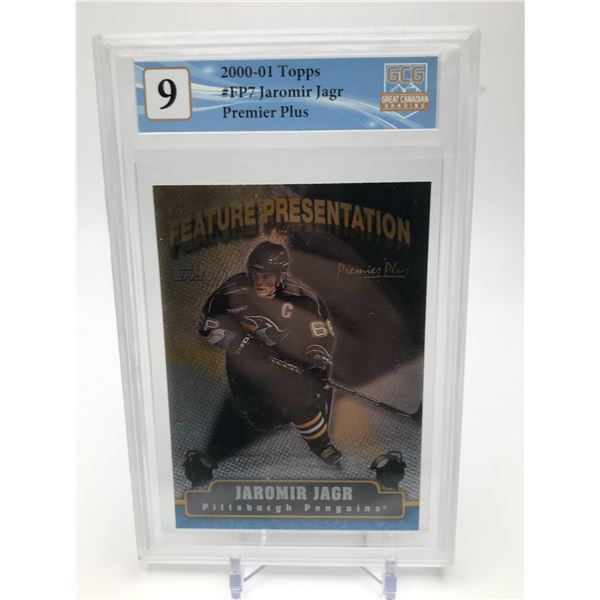 2000-01 TOPPS NO.FP7 JAROMIR JAGR PREMIER PLUS GCG GRADED 9