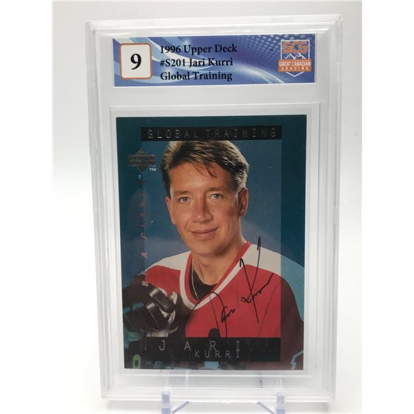 1996 UPPER DECK NO.S201 JARI KURRI GLOBAL TRAINING GCG GRADED 9