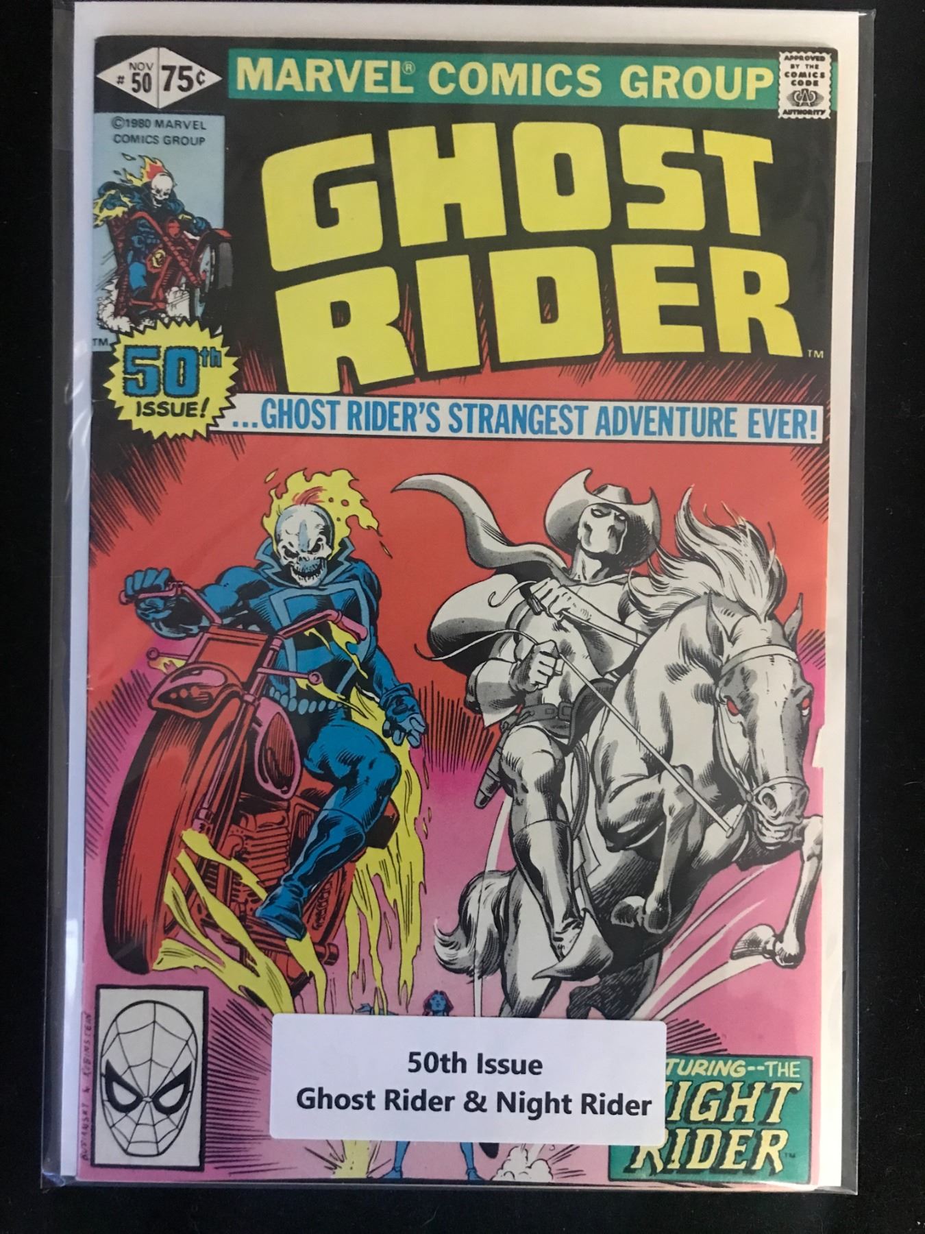 MARVEL COMICS NO.50 GHOST RIDER (50TH ISSUE GHOST RIDER AND NIGHT RIDER)