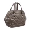 Image 3 : Chanel Gray Quilted Vinyl Bowling Satchel Handbag