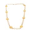 Image 2 : Chanel Gold Medal & Pearl Ribbon CC Dangle Necklace