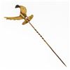 Image 2 : Rare Antique Art Nouveau 18K Gold Ruby Enamel LARGE Detailed Pheasant Stick Pin