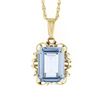 Image 2 : Vintage 14k Gold Blue Stone Solitaire In Open Twisted Wire 18" Pendant Necklace