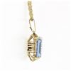 Image 3 : Vintage 14k Gold Blue Stone Solitaire In Open Twisted Wire 18" Pendant Necklace