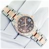 Image 3 : Rolex Midsize 2T Rose Gold & Steel Chocolate Roman Diamond Datejust 31MM